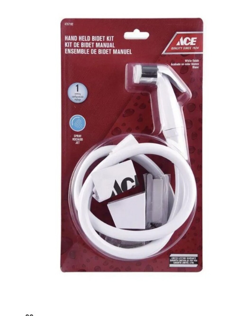 ACE Hand Held Bidet  Spray Head Hose Kit in White